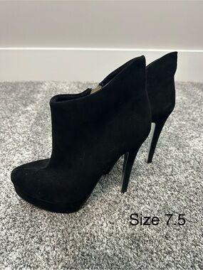 Chinese Laundry Black Suede High Heel Ankle Booties